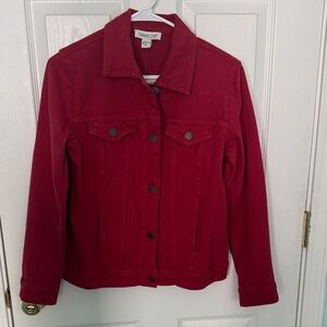 Coldwater Creek Red Jean Jacket size XS